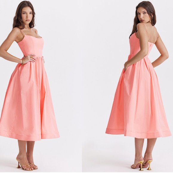 HOUSE OF CB 'Lolita' Apricot Corset Sundress NWOT - Picture 5 of 11